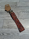 Dark red/brass 6" keychain