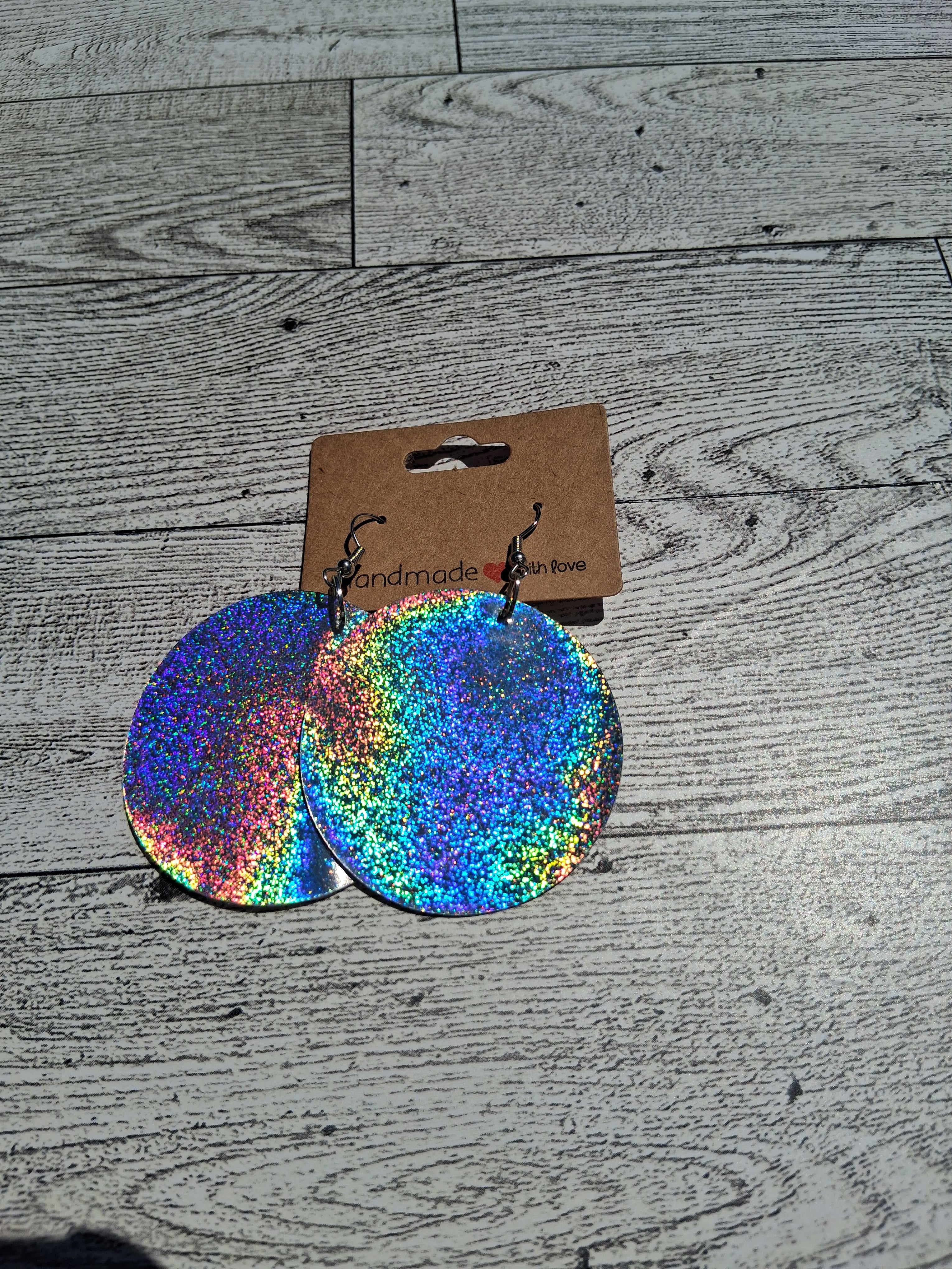 Silver circle earring