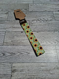 Sunflower/ brass 6" keychain