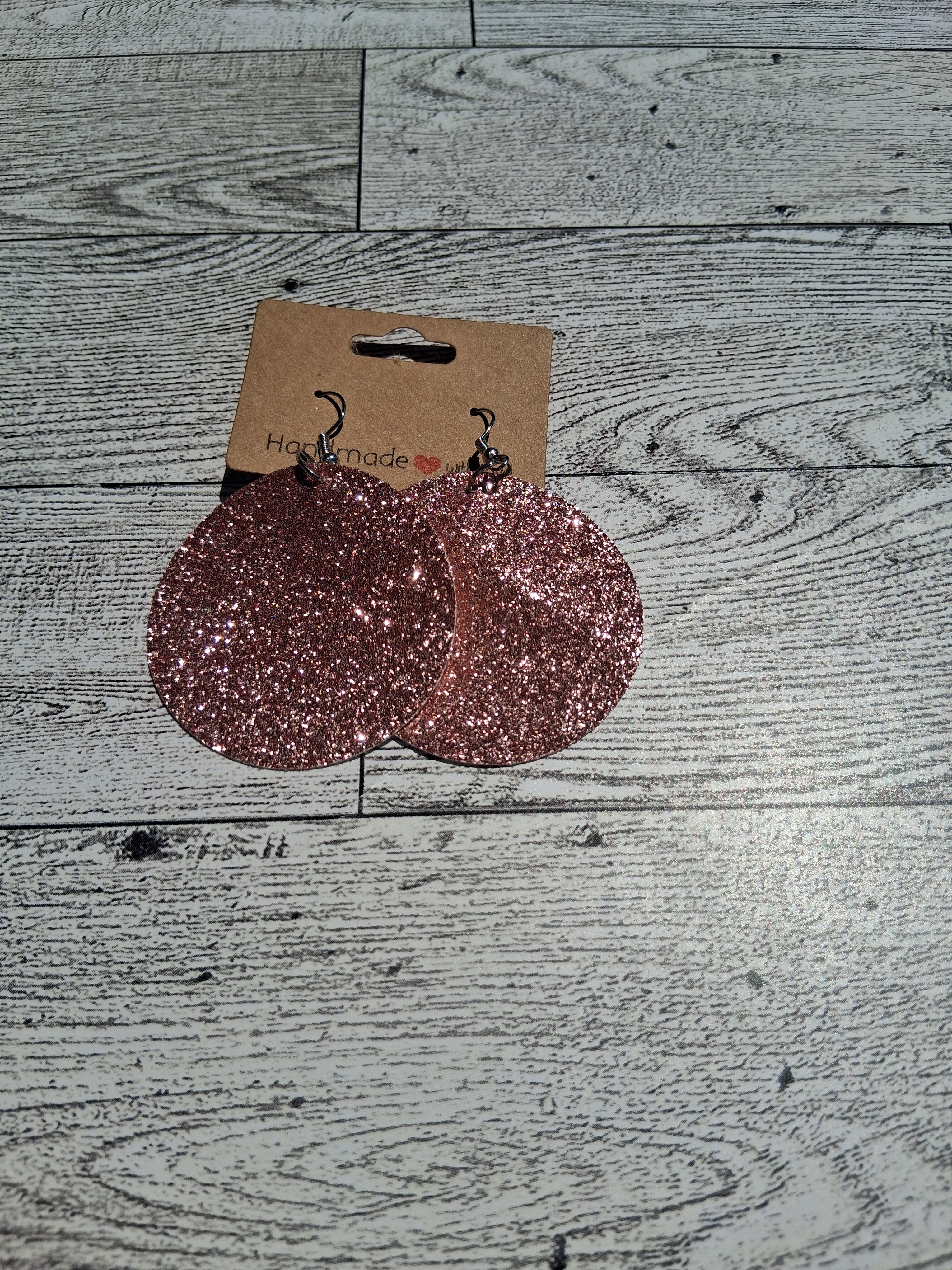 Pink circle earring