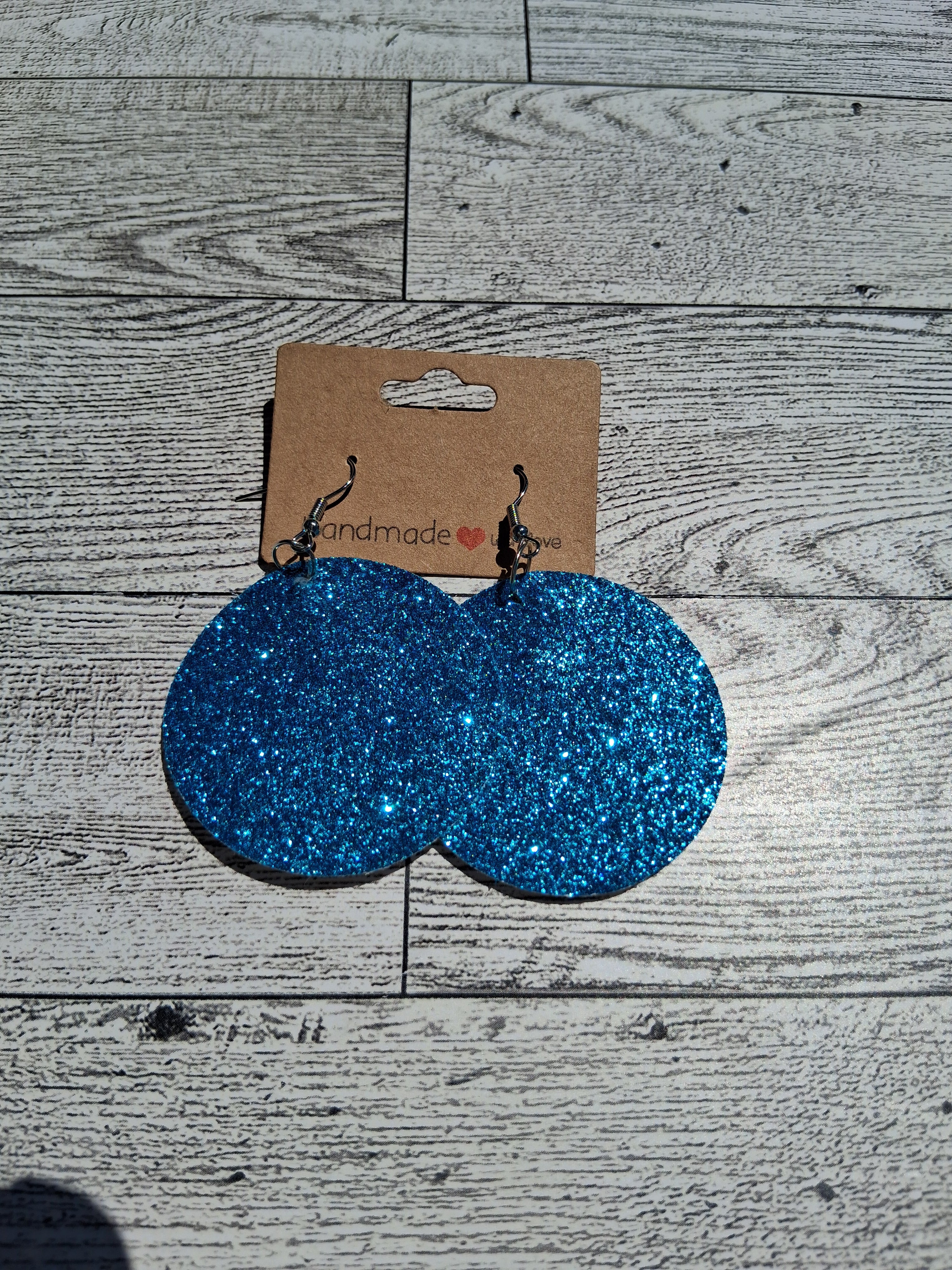 Blue circle earring